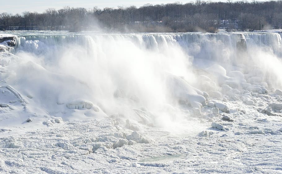 American Falls, Niagara Falls, Winter, ice, snow, nature, landscape, waterfall, river, water