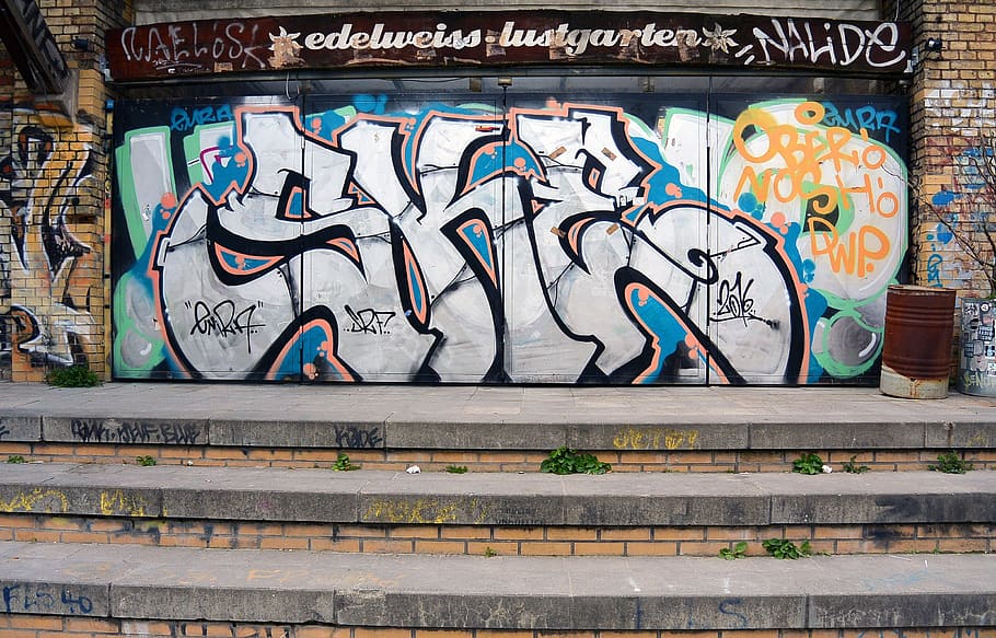 Graffiti, Street Art, Urban Art, art, sprayer, mural, berlin, kreuzberg, stairs, built structure