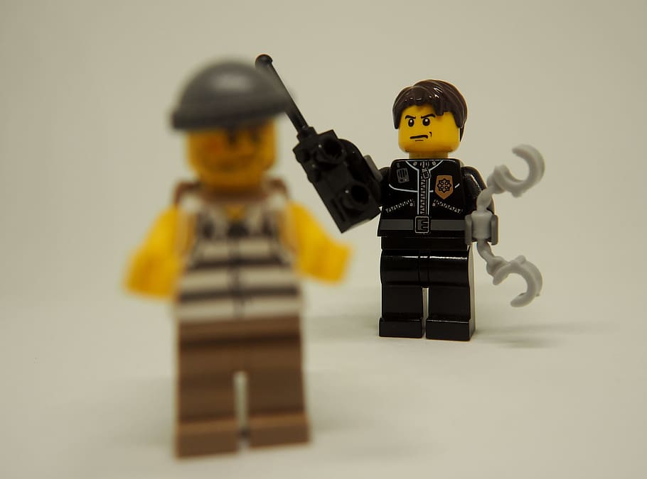 police, thief, theft, lego, arrest, follow, handcuffs, toy, childhood, indoors