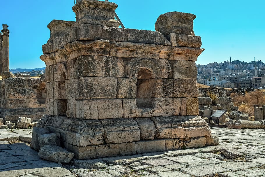 jordan, jerash, gerasa, travel, stone, architecture, ruin, ancient, historic, tourism