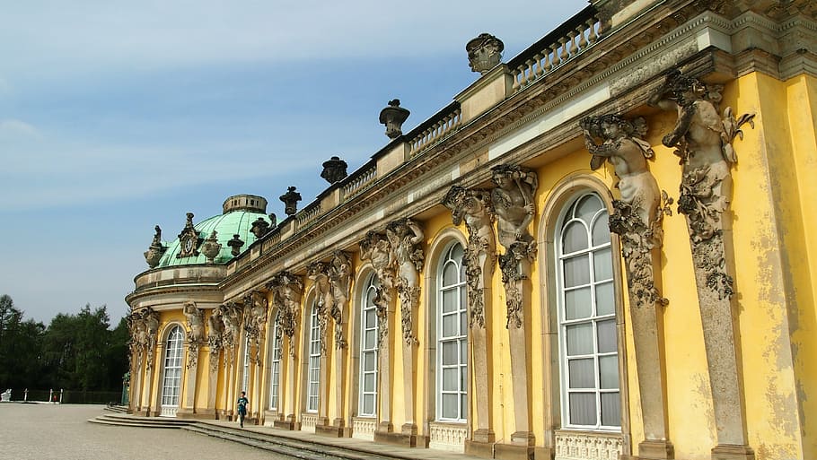 potsdam, berlin, sans, castle sanssouci, historically, atmospheric, baroque, tourist attraction, germany, sanssouci