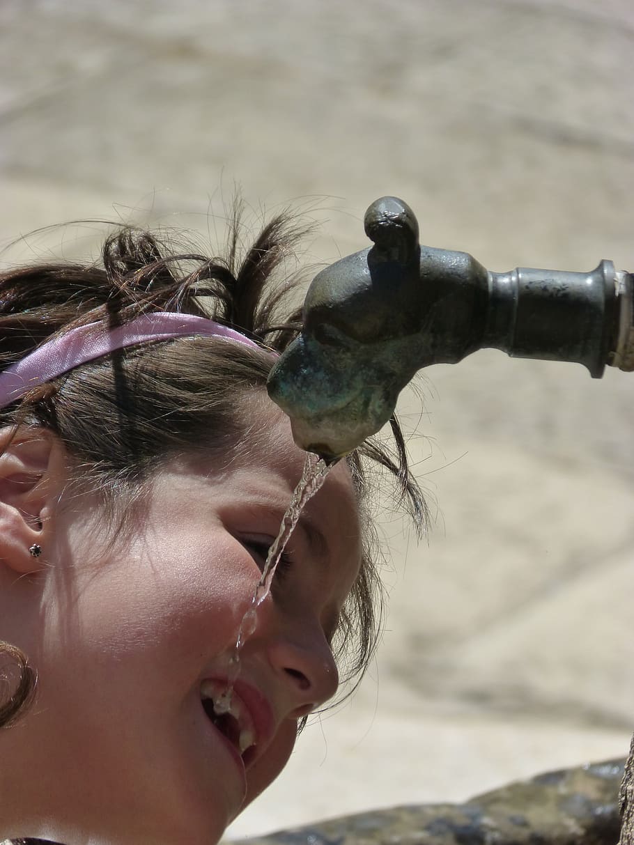 water, drink, source, girl, headshot, child, one person, real people, girls, females