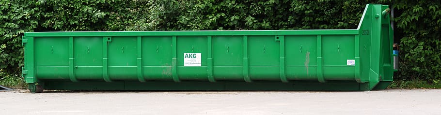 container, tree pruning, collect, disposal site, green, landscape format, panorama, compost, recycling, green waste
