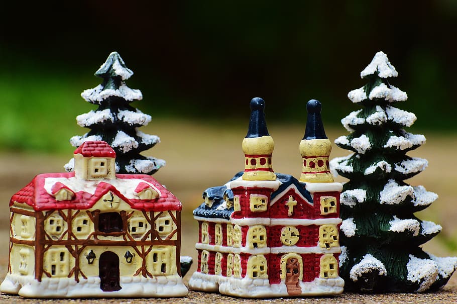Christmas Village, Village, Church, christmas, church, figure, santa claus, decoration, nicholas, gifts, december