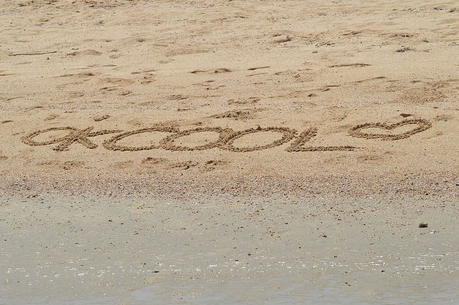 pasir, teks, pantai, liburan, musim panas, laut, matahari, air, pesan, tekstur