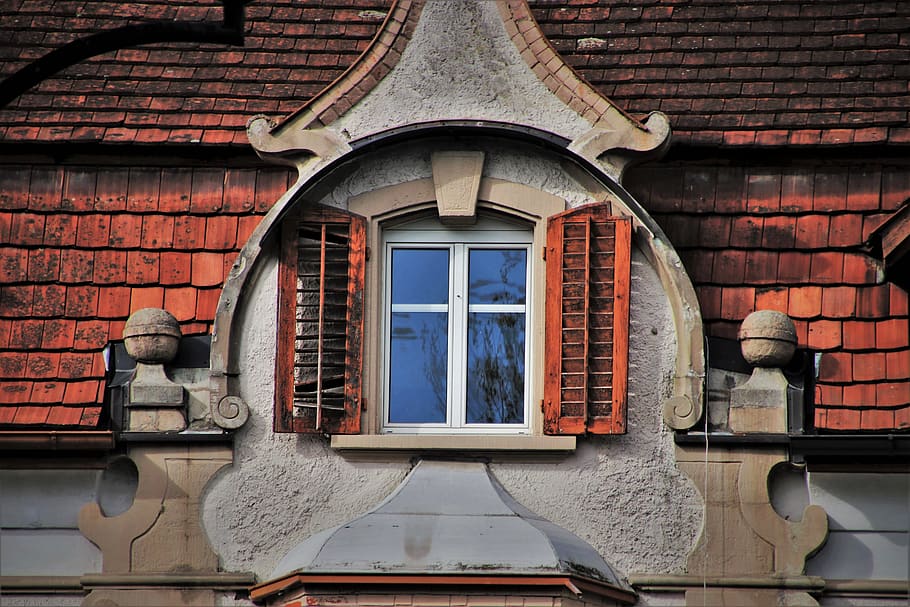 window, attic, facade, wall, window sill, building, plaster, the walls of the, façades, old windows