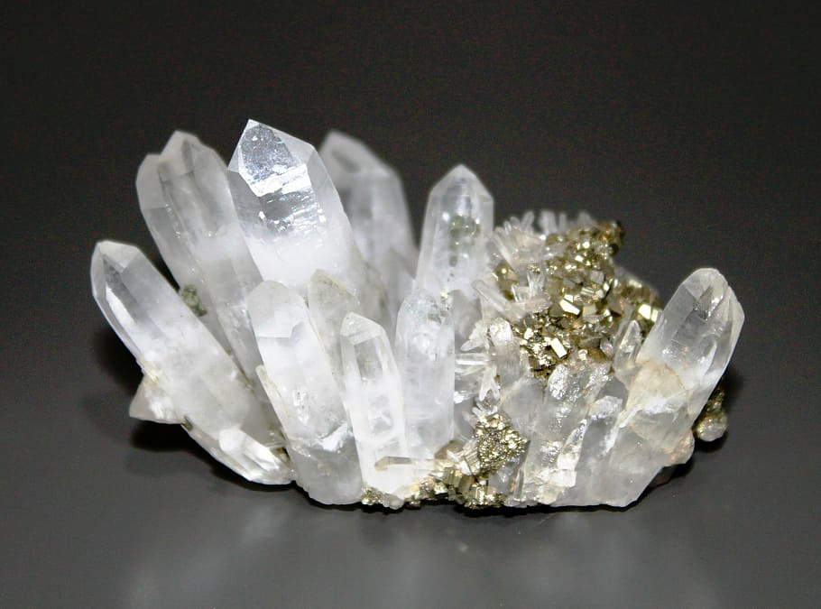 quartz crystal, gray, surface, minerals, rock crystal, glassy, jewelry, geology, crystal, mineral