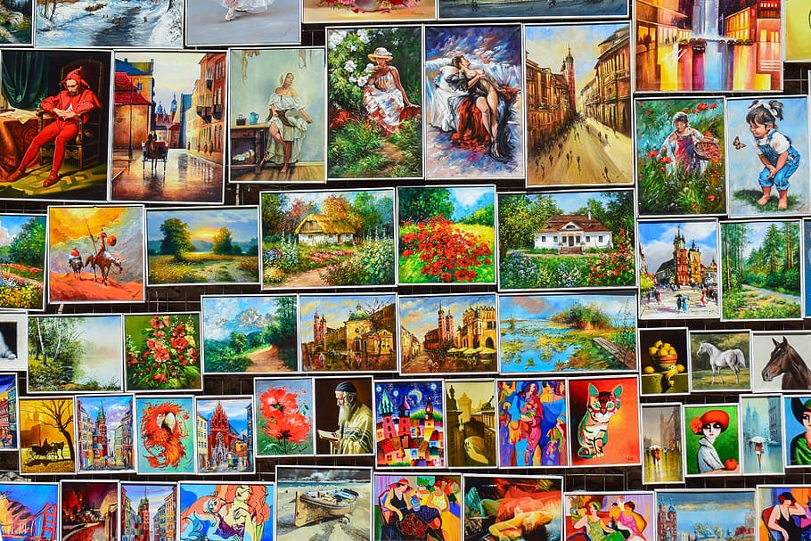 paintings, wall, art, urban, artistic, tourism, colorful, culture, krakow, poland