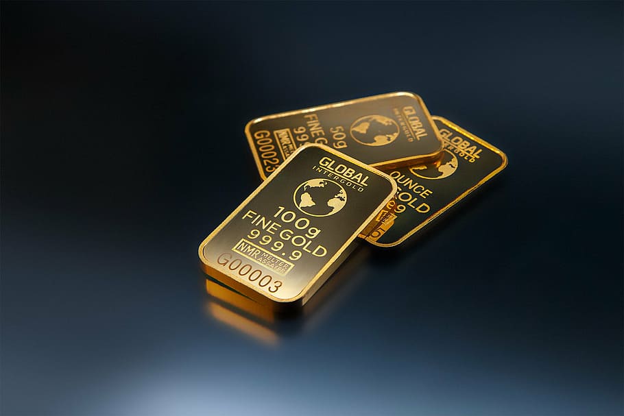três, fino, barras de ouro, ouro, ouro é dinheiro, negócios, dinheiro, investimento global, investimento, financeiro