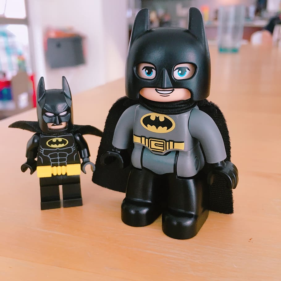 batman, lego, duplo, figurine, superhero, toys, black, cape, comic, childhood