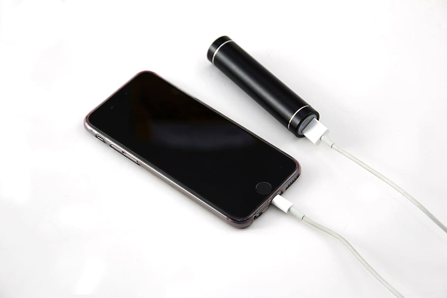 space, gray, charging, using, black, power bank, iPhone 6, black power, battery, charger