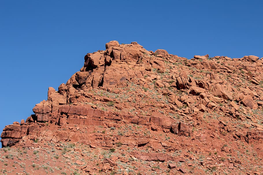 Red Cliff, St George, Utah, Azul, Céu, arenito, pedra calcária, laranja, vermelho, desfiladeiro