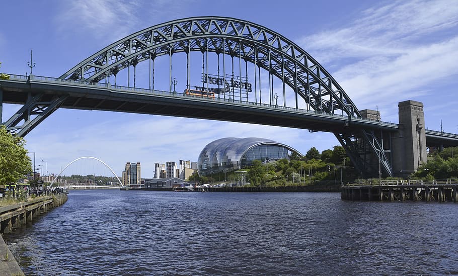 Tyne, Pontes, Newcastle, Norte, Leste, Tyne Bridges, Marco, Tyneside, rio, ponte
