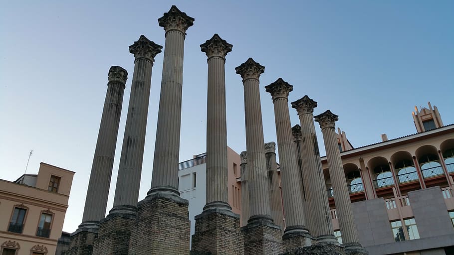 roman temple of córdoba, cordoba, roman, roman temple, columns, temple, architecture, ruins, architectural Column, famous Place