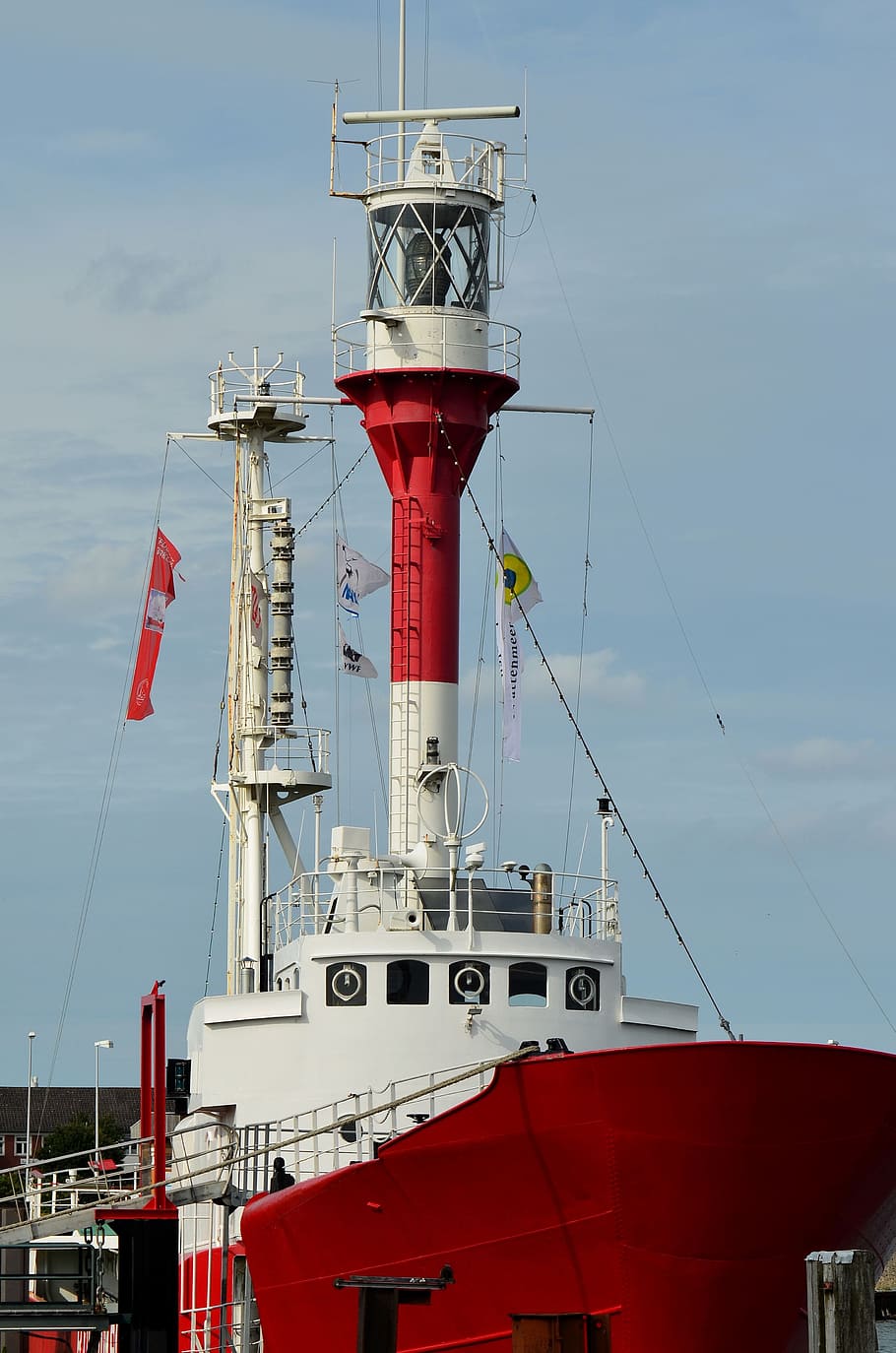 borkum, lightship, floating lighthouse, rescue ship, port, seafaring, north sea, coast, historically, ship