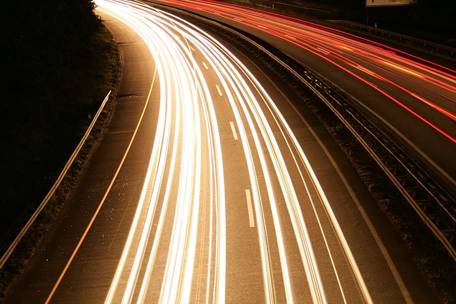 タイムラプス道路 高速道路 夜 長時間 長時間露光 スポットライト トレーサー 交通 テールライト 光 Pxfuel