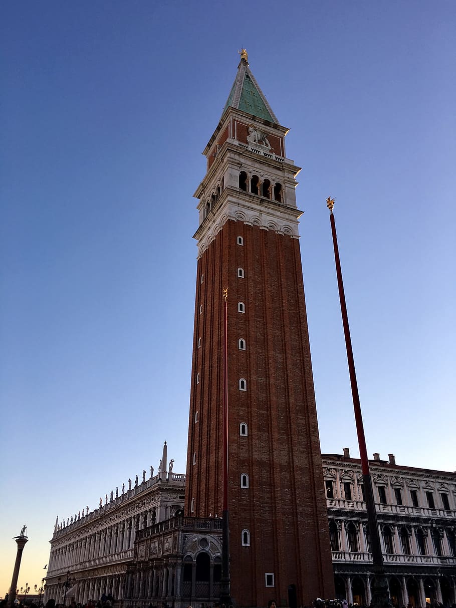 san marco, venice, tower, architecture, italy, piazza, european, tourism, landmark, building exterior
