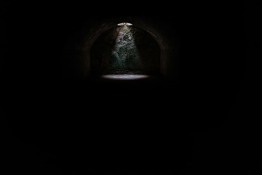 untitled, dark, light, tunnel, indoors, horror, mystery, spooky, shadow, halloween