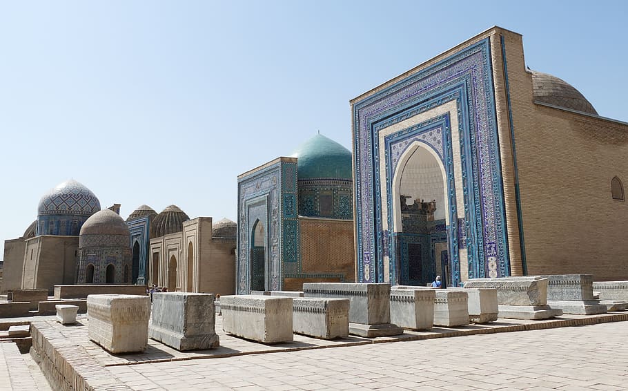 uzbekistan, Samarkand, mesjid, Asia Tengah, mausoleum, Islam, historis, shohizinda, pekuburan, kuburan