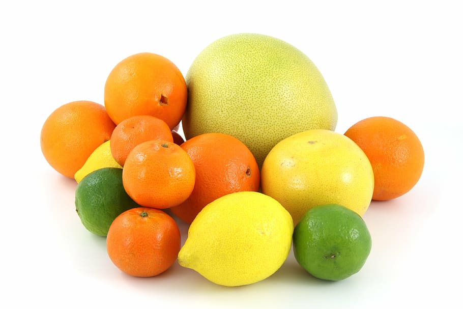 assorted citrus fruits, fruit, food, citrus, pomelo, grapefruit, orange, lemon, lime, healthy