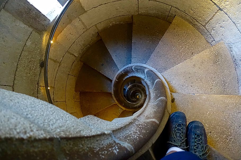 espiral, escaleras, escalera, circular, piedra, 3d, estructura construida, arquitectura, escalones y escaleras, escalera de caracol