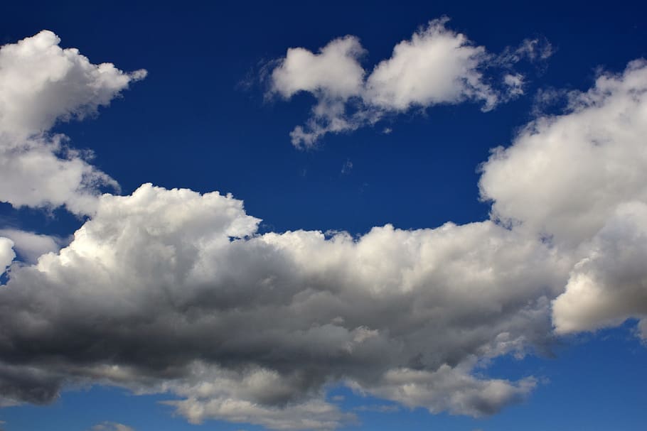雲, 空, 背後, 青, 雲の形, 覆われた空, 積雲, 自然, 青空, 白い雲