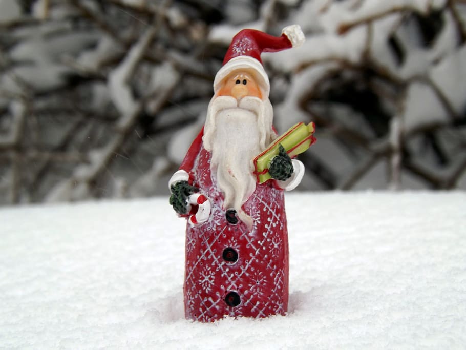 papai noel, neve, branco, natal, decoração, temperatura fria, inverno, semelhança masculina, boneco de neve, representação humana