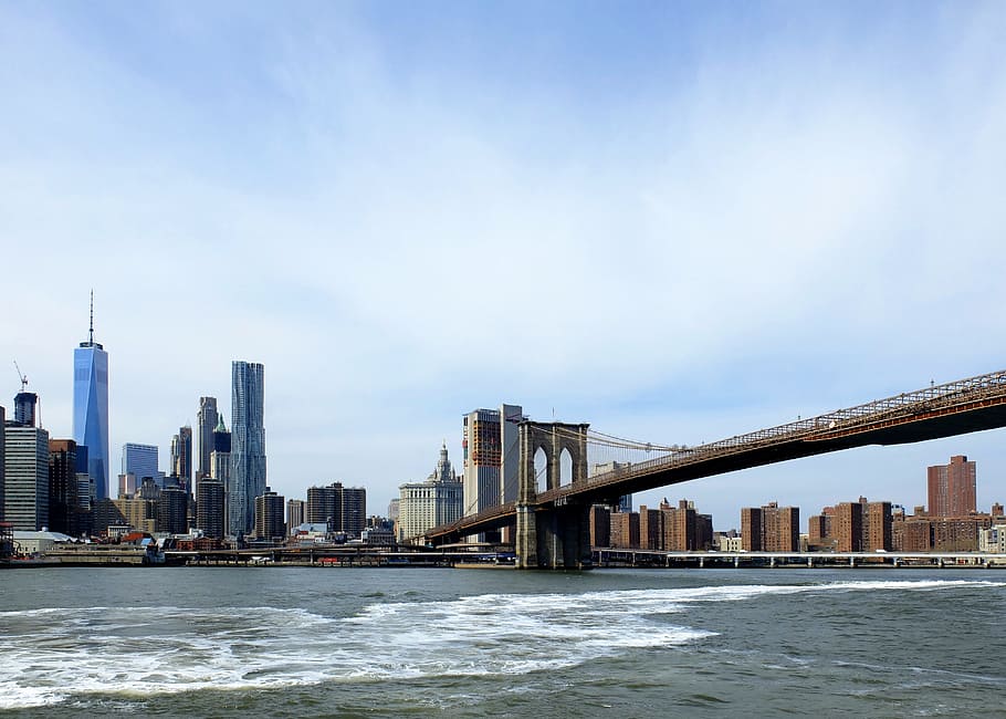 Puente de Brooklyn, Nueva York, puente, Estados Unidos, Manhattan, ciudad, Brooklyn, puente colgante, East River, Big Apple