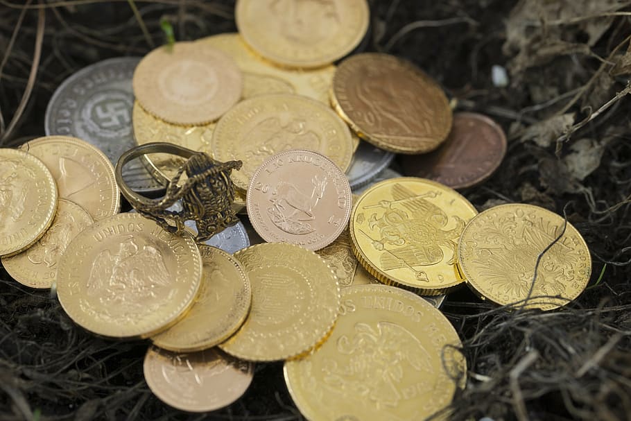 gold, nazi, treasure, money, coins, specie, silver, capital, cash and cash equivalents, value