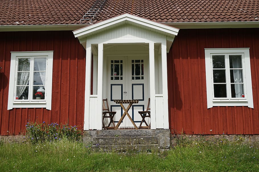 country life, sweden, country house, architecture, built structure, window, house, building exterior, door, building