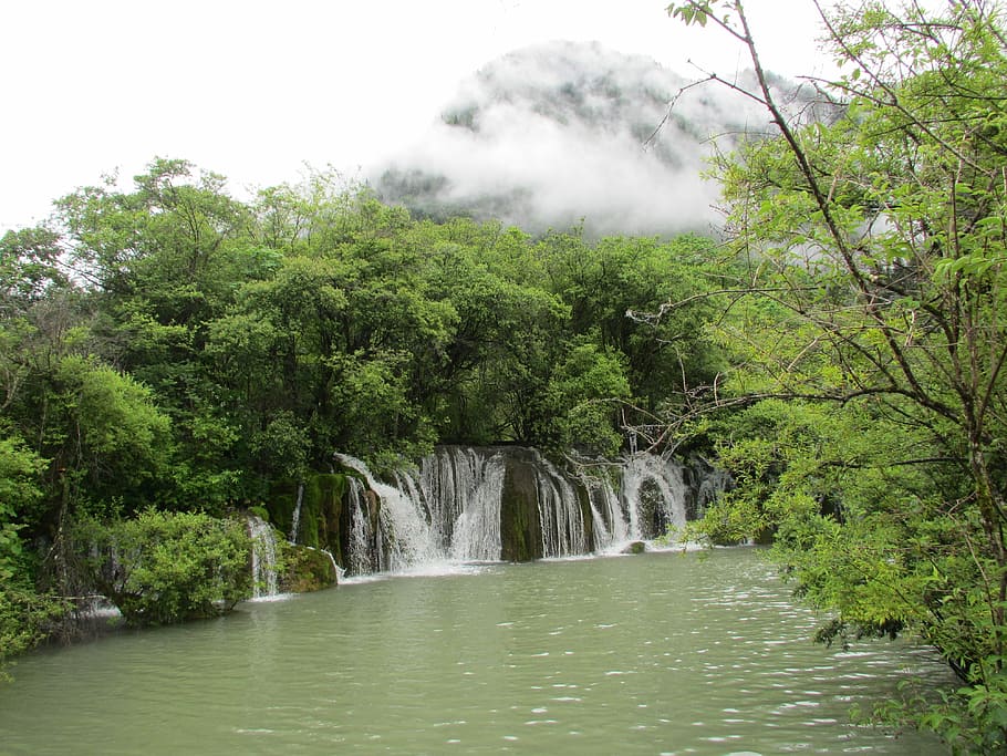 Jiuzhaigou, Scenery, Lake, the scenery, waterfall, water, tree, river, nature, scenics
