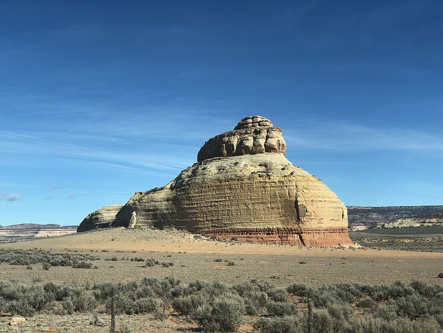 Shiprock, Arizona, desierto, paisaje, roca, naturaleza, Estados Unidos, geología, seco, cielo