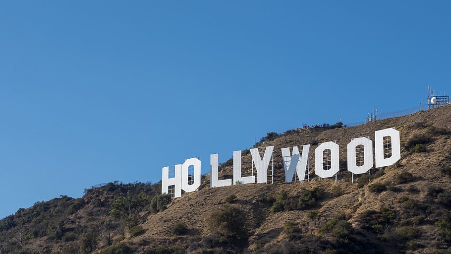 hollywood, sign, la, los angeles, sky, copy space, clear sky, built structure, building exterior, architecture