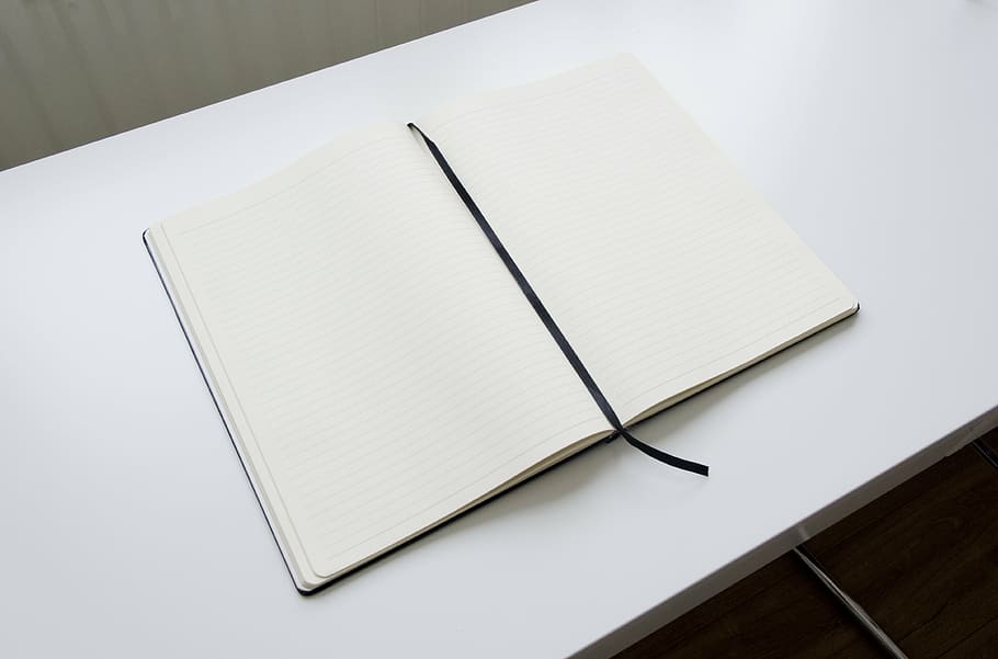 blank book page, notebook, open book, open, paper, book, page, white, education, blank