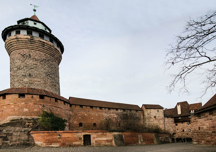 nuremberg, castle, imperial castle, middle ages, tower, castle wall, architecture, built structure, building exterior, sky