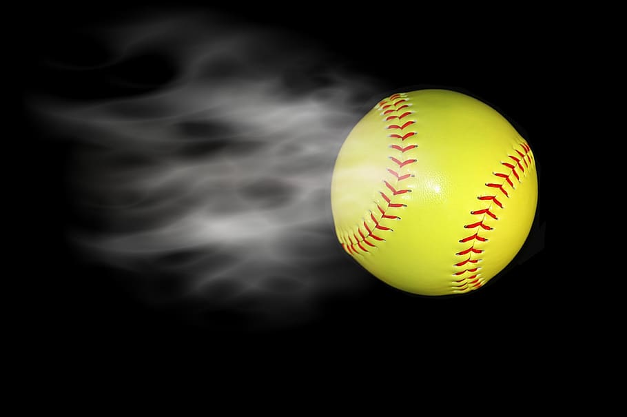 fumar, beisebol, isolado, plano de fundo, preto, fumaça, bola, iluminado, poder, esporte