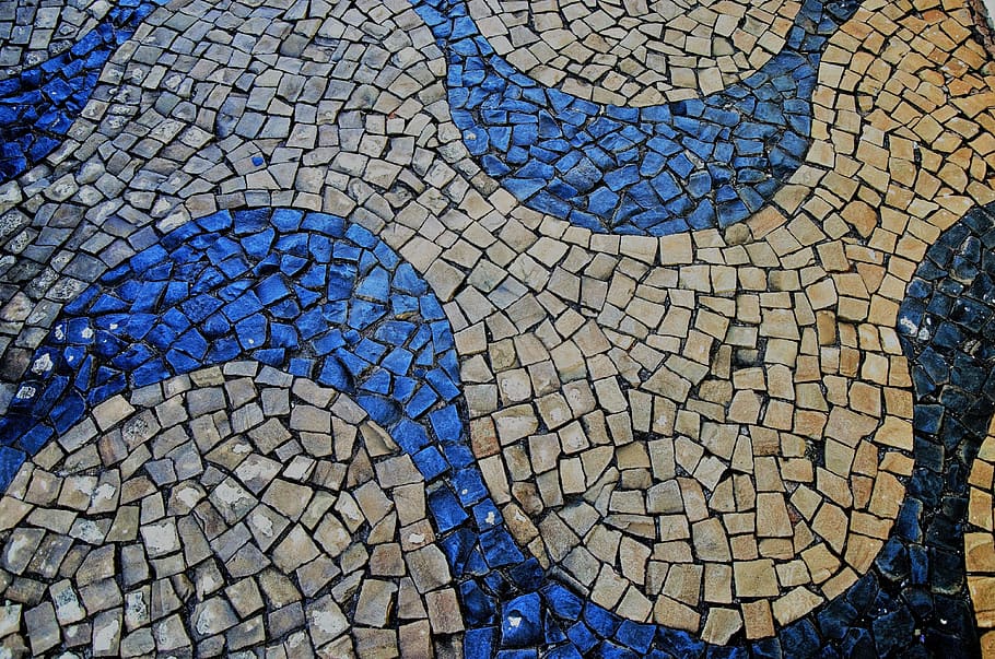 sidewalk, floor, ground, stone, portuguese stone, full frame, backgrounds, pattern, textured, design