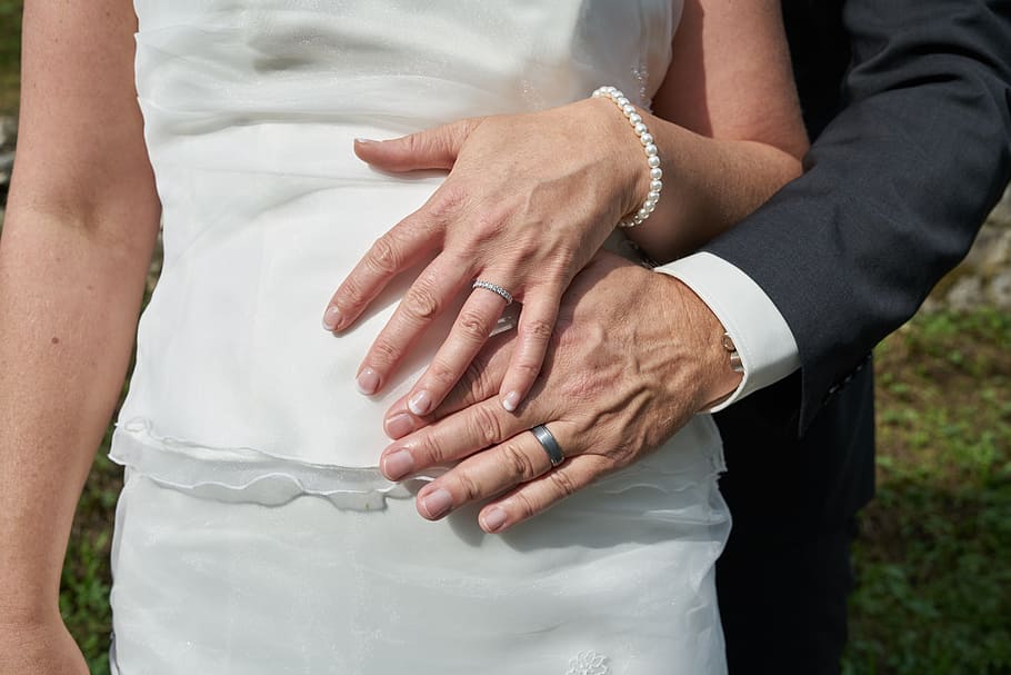woman, man, wedding, strauss, rings, marry, love, pair, bride and groom, groom