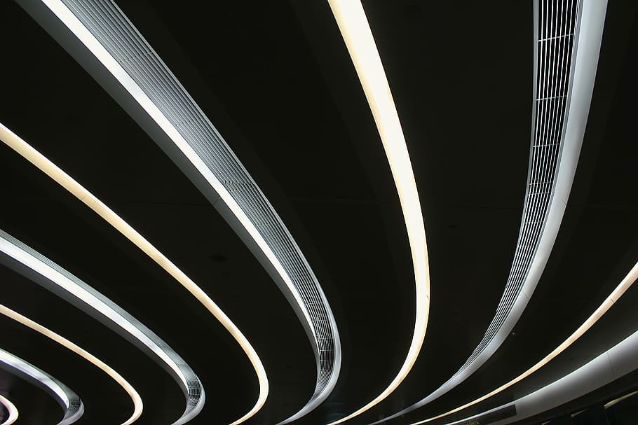 untitled, illusion, steel, light, dark, bend, curve, abstract, transportation, pattern