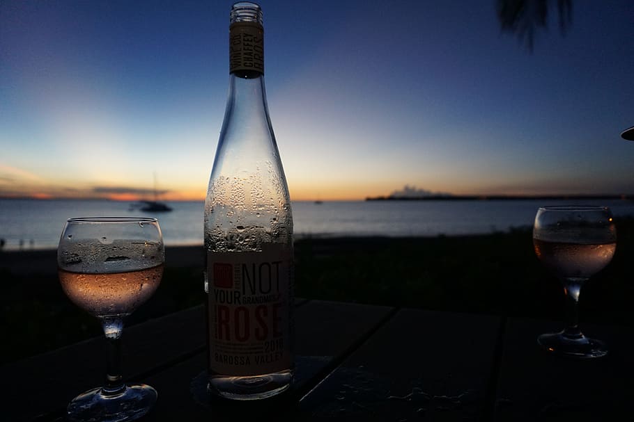 wine, sunset, darwin, refreshment, drink, food and drink, alcohol, glass, sky, water