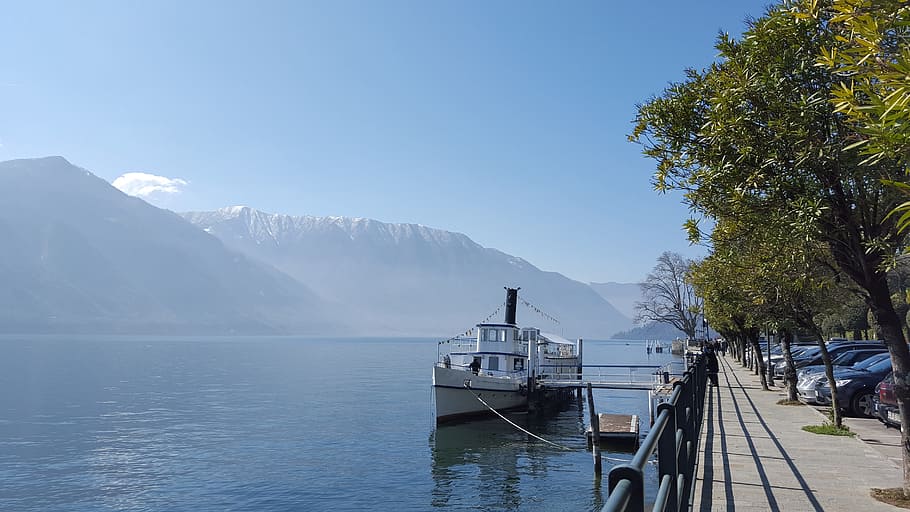 Landscape, Ship, Lake Como, Como, Italy, italy, lombardy, alpine, lake, nature, water