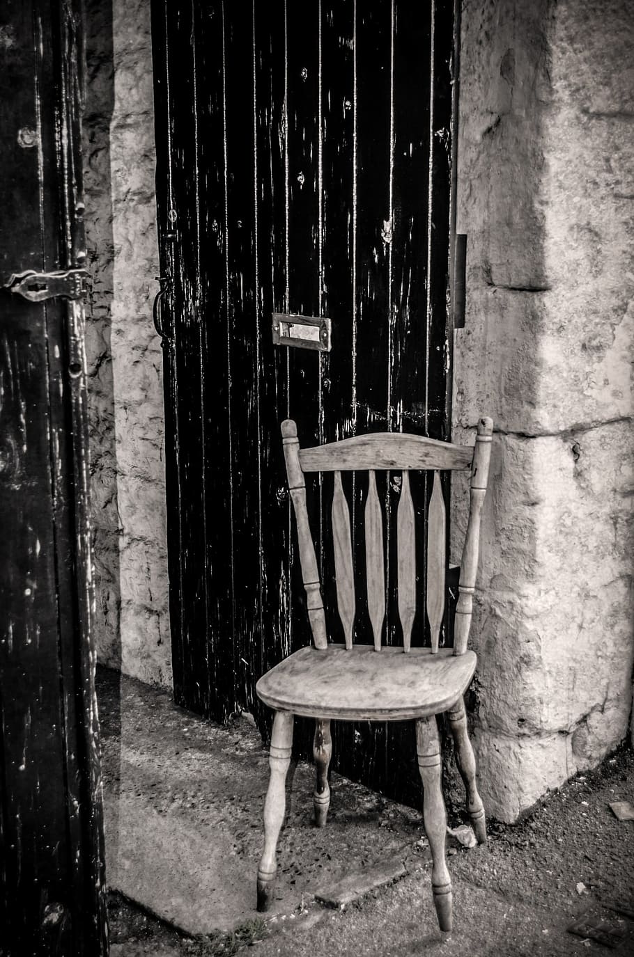 chair, wooden, black, wood, pine, craft, brown, seat, decor, sit