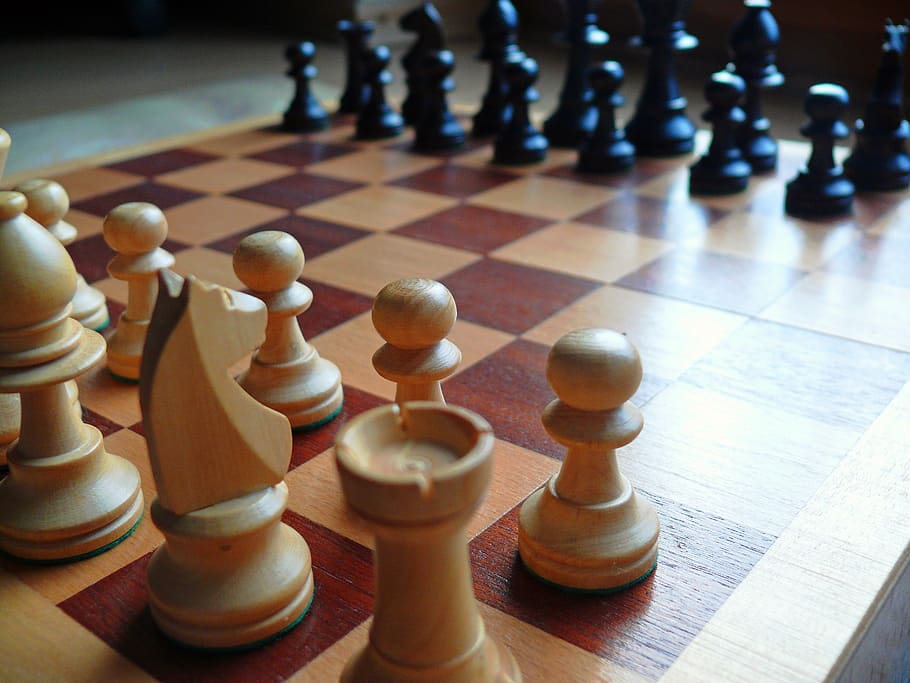 ajedrez, tablero de ajedrez, piezas de ajedrez, jaque mate, juego de ajedrez, negro, jugar, juego de reyes, jugadores, springer