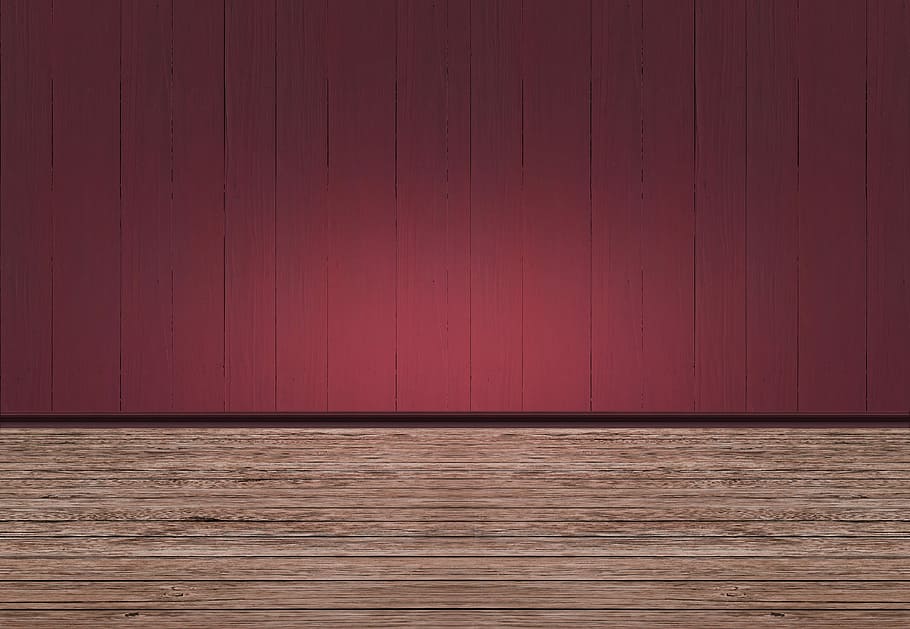 red, brown, wall paint, room, space, empty, interior, ground, wood, new
