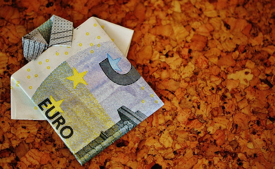 a última camisa, nota de dólar, 5 euros, dobrada, presente, dinheiro, moeda, euro, dinheiro e equivalentes a dinheiro, reserva