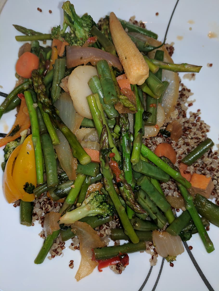 Sayuran, Aduk-Goreng, Quinoa, Makan Siang, organik, vegan, sehat, makanan, sayur, gourmet