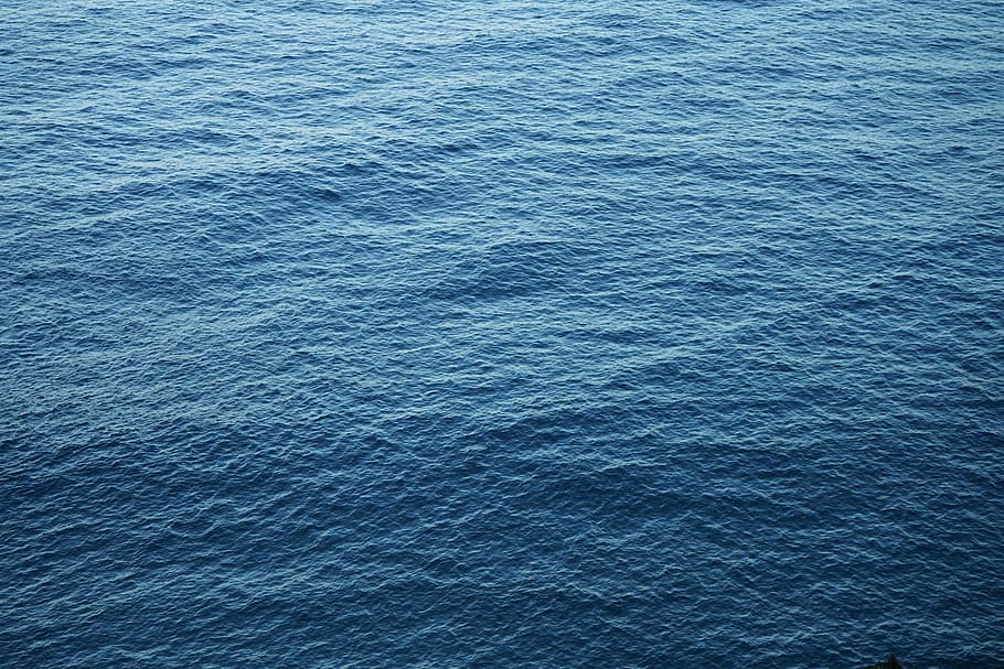 海の水, 穏やかな, 体, 水, 海, 青, 自然, 背景, 波状, フルフレーム