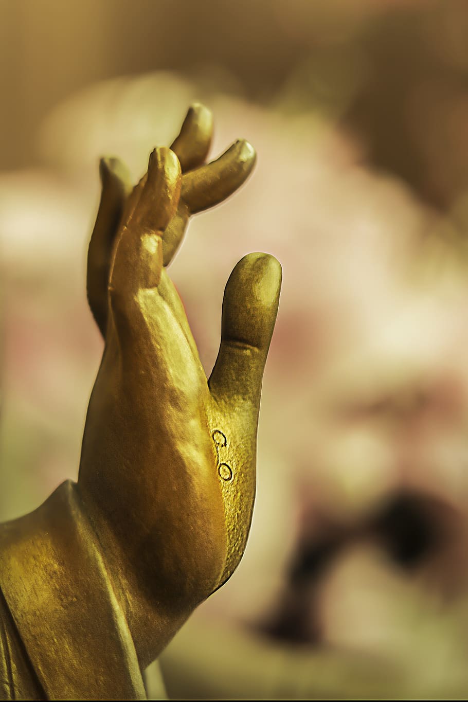 黄金の仏像, 手, 像, シンボル, 仏教, 宗教, 仏教徒, 石, 指, 彫刻