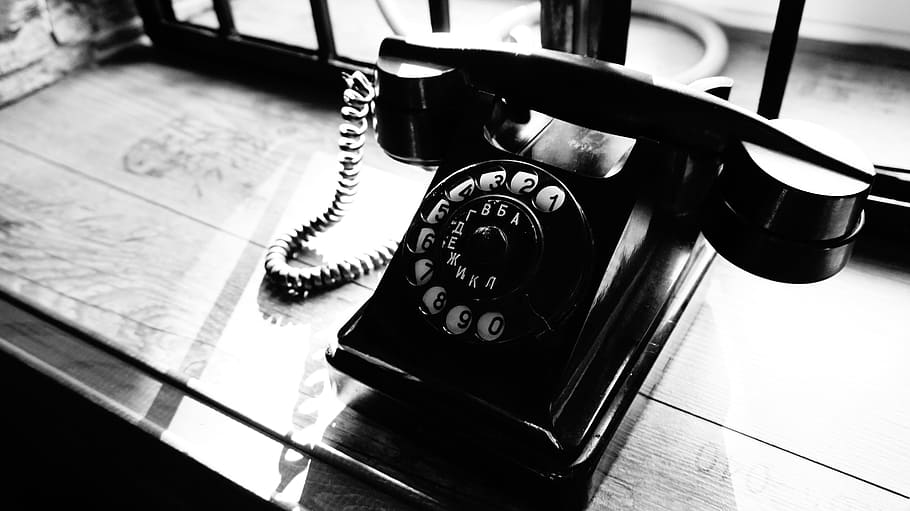 phone, bw, retro, telephone, technology, communication, connection, landline phone, retro styled, telephone receiver