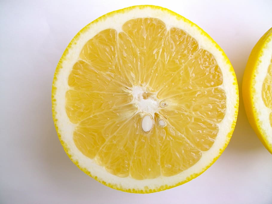 sliced lemon fruit, fruit, material, yellow, grapefruit, cross section, food, slice, lemon, citrus fruit